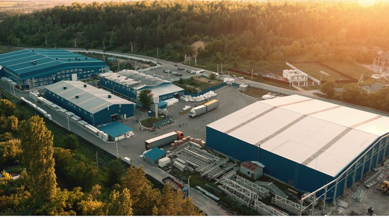 An industrial park seen from the air, the estate an acquirer is screening